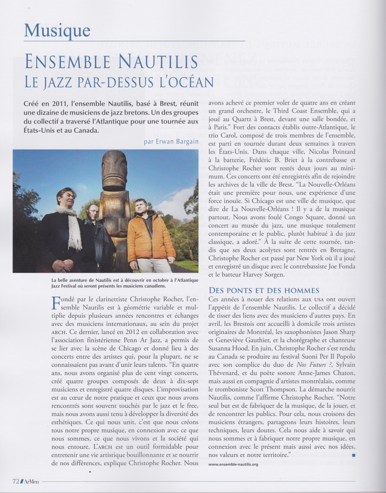 Lire la suite à propos de l’article Article de la revue Armen sur le trio Carol