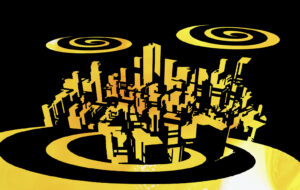 3D overlook modern city building landscape illustration,art poster 3D overlook modern city building landscape illustration,art poster