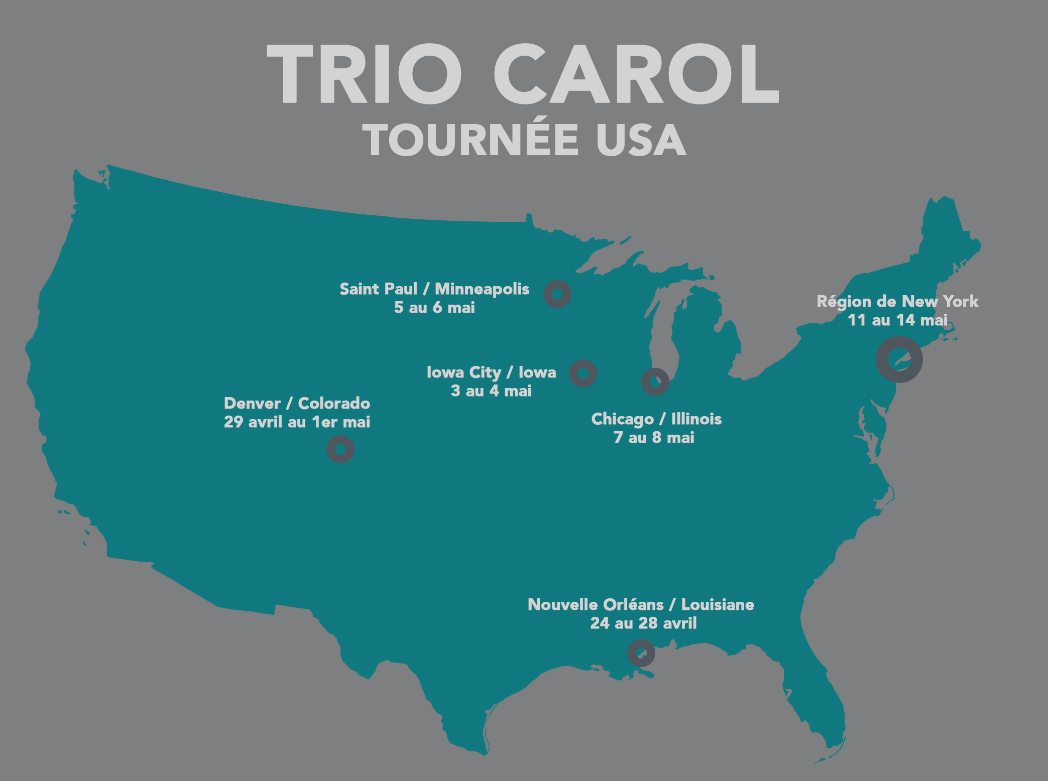 Lire la suite à propos de l’article Tournée américaine pour le trio CAROL